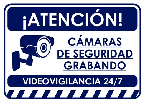 Señal de cámaras de seguridad grabando